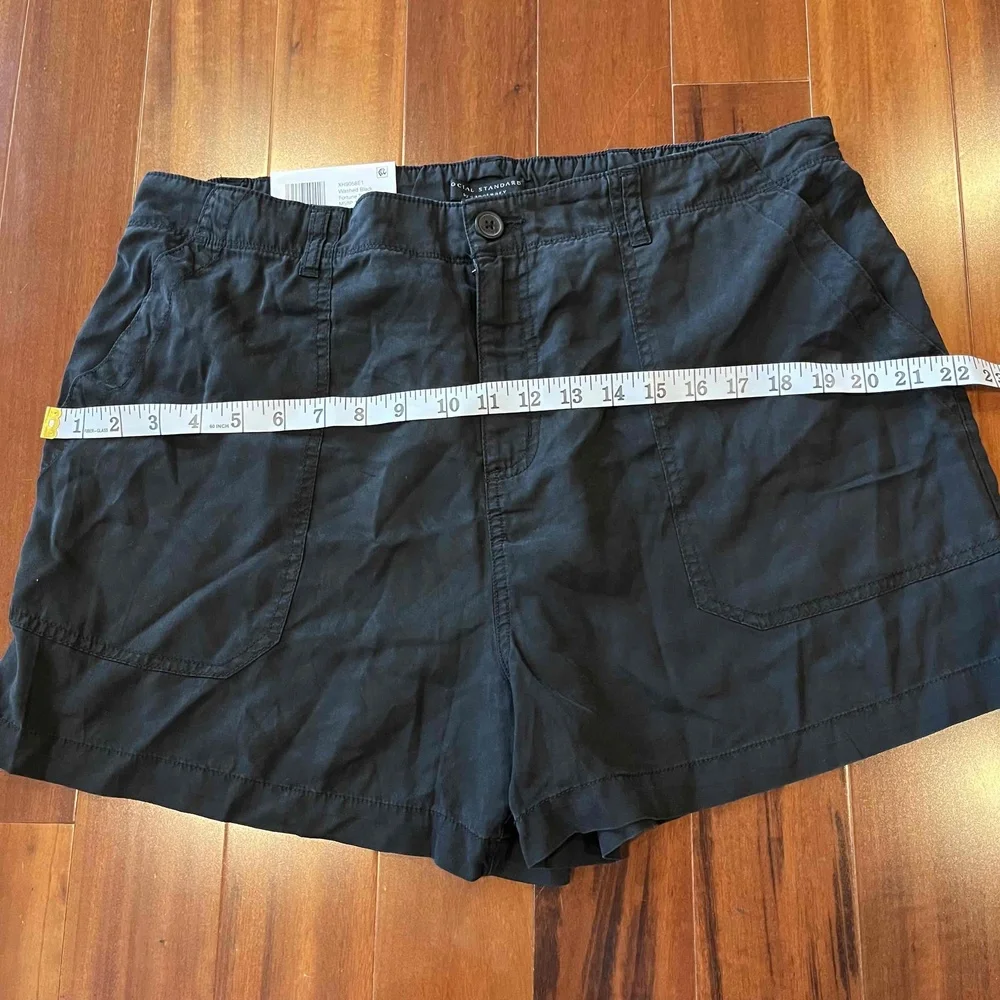 New NWT Sanctuary Social Standard Fortune Tencel Shorts Washed Black Plus Sz XXL